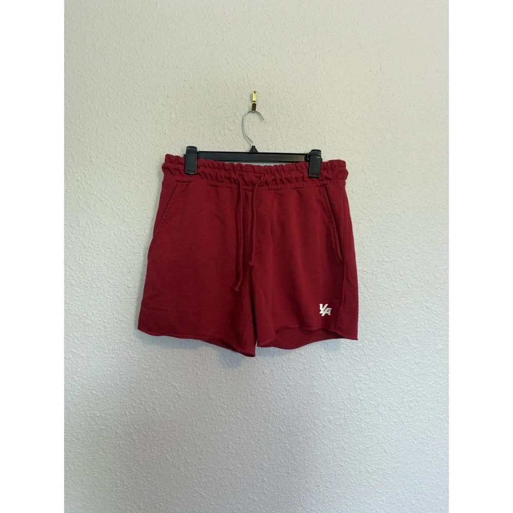 YoungLA Shorts Mens XL Burgundy Drawstring Sweat Shorts Gym Lounge Logo